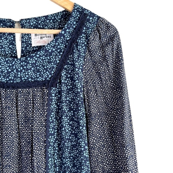 Anthropologie Holding Horses Paix Tunic Prairie Floral‎ Print Mini Dress Blue, 2 - Picture 5 of 13